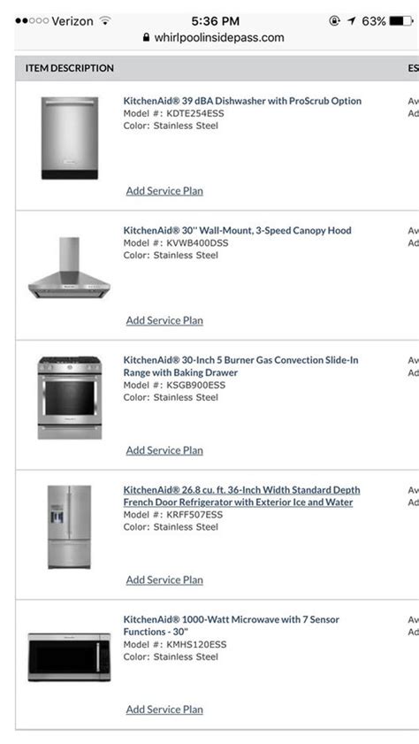 kitchen aid service plan.